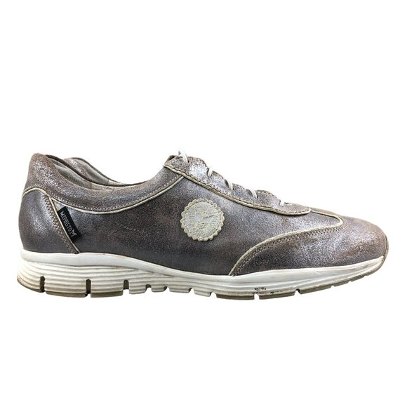 Mephisto Women's Size 9.5 Air Jet Runoff Silver Genuine Leather Lace-Up Sneakers - Picture 1 of 13